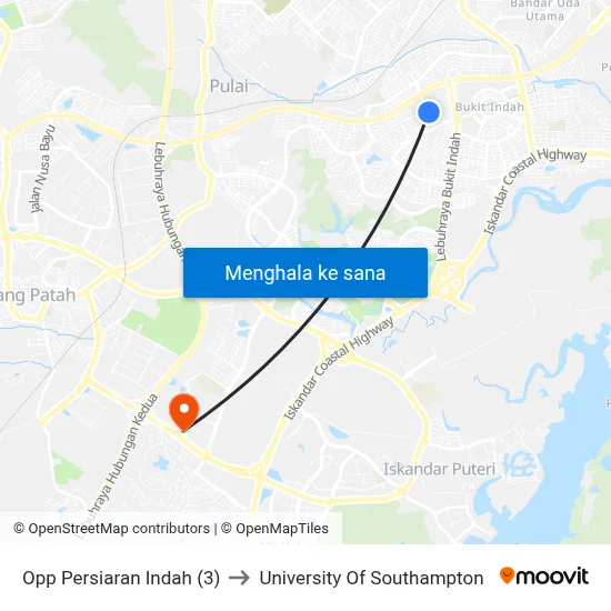 Opp Persiaran Indah (3) to University Of Southampton map