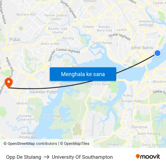 Opp De Stulang to University Of Southampton map