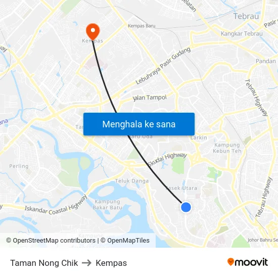 Taman Nong Chik to Kempas map