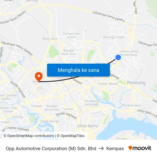 Opp Automotive Corporation (M) Sdn. Bhd to Kempas map