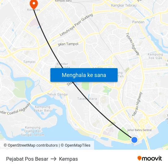 Pejabat Pos Besar to Kempas map