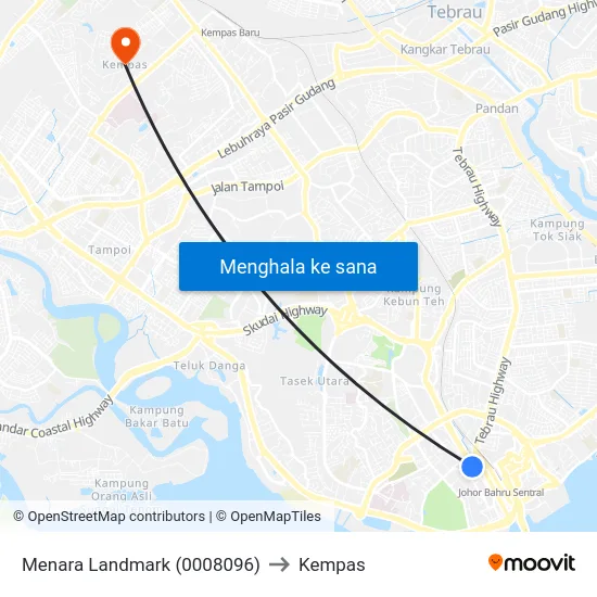 Menara Landmark (0008096) to Kempas map