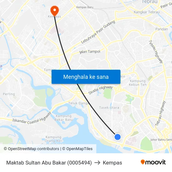 Maktab Sultan Abu Bakar (0005494) to Kempas map