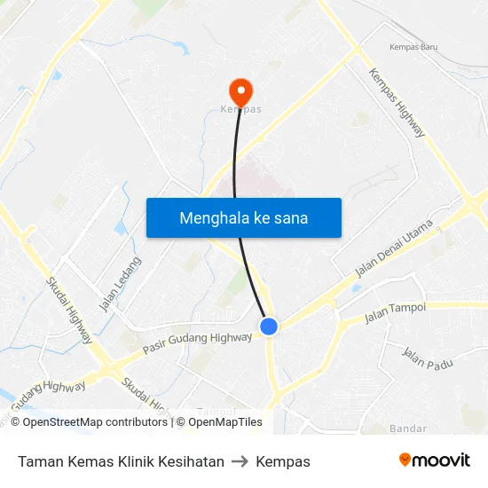 Taman Kemas Klinik Kesihatan to Kempas map