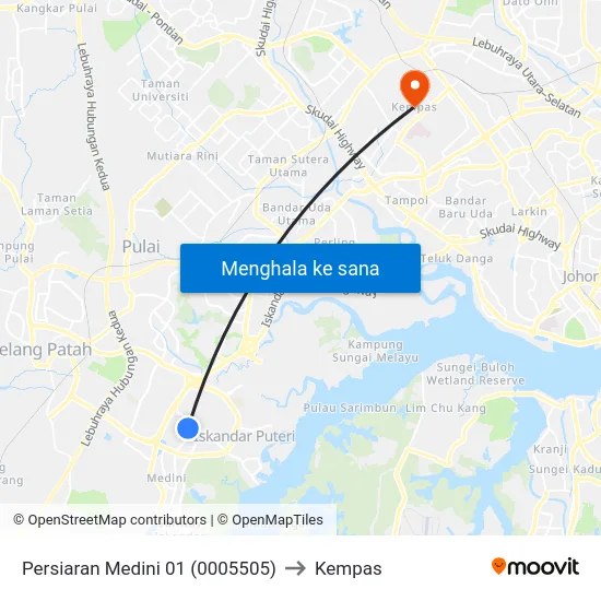 Persiaran Medini 01 (0005505) to Kempas map