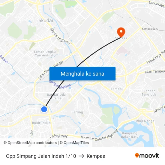 Opp Simpang Jalan Indah 1/10 to Kempas map