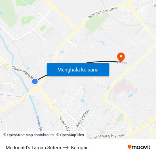 Mcdonald's Taman Sutera to Kempas map