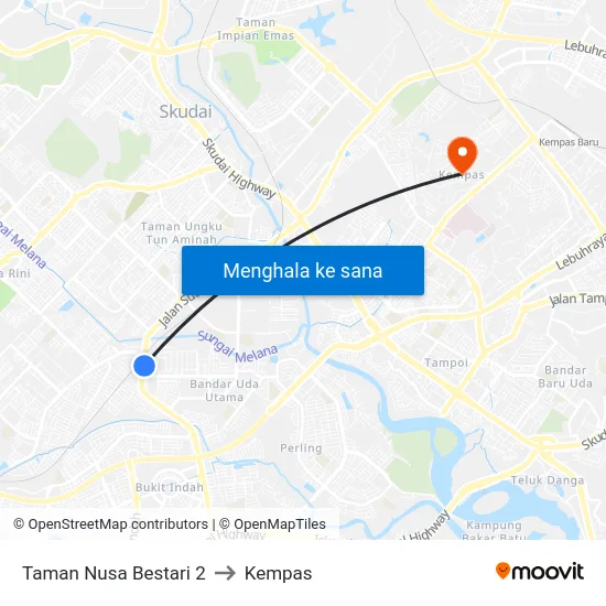 Taman Nusa Bestari 2 to Kempas map