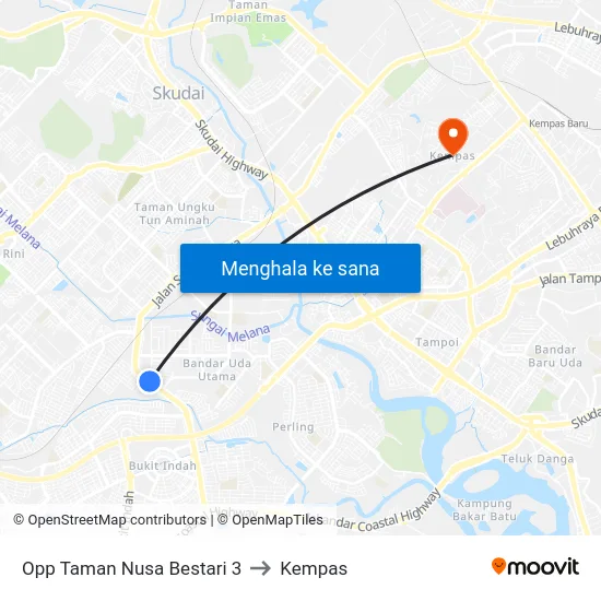 Opp Taman Nusa Bestari 3 to Kempas map