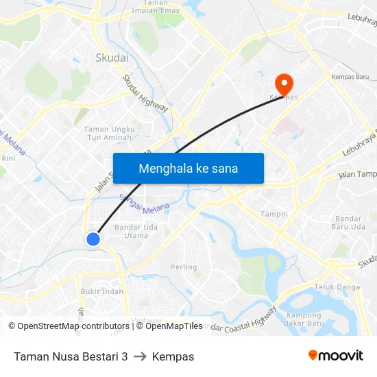 Taman Nusa Bestari 3 to Kempas map