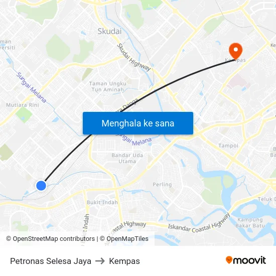 Petronas Selesa Jaya to Kempas map