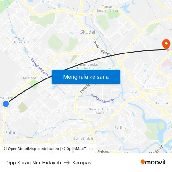Opp Surau Nur Hidayah to Kempas map