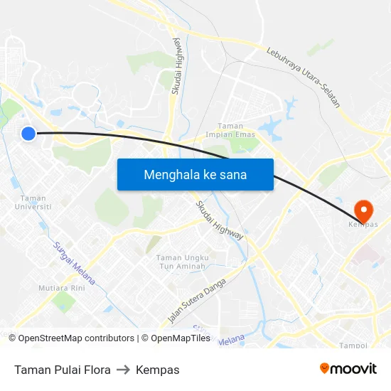 Taman Pulai Flora to Kempas map