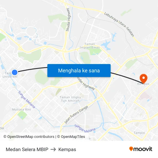 Medan Selera MBIP to Kempas map