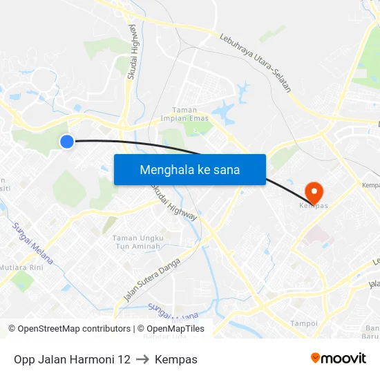 Opp Jalan Harmoni 12 to Kempas map