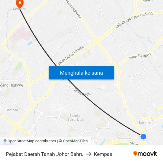 Pejabat Daerah Tanah Johor Bahru to Kempas map