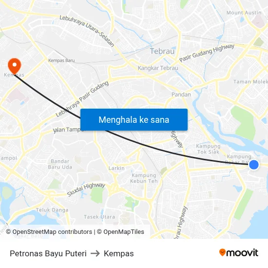 Petronas Bayu Puteri to Kempas map