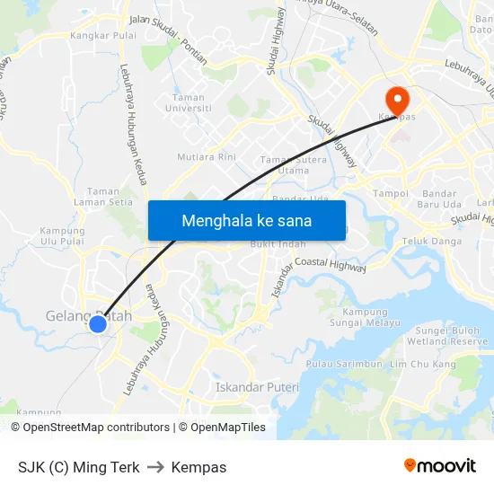 SJK (C) Ming Terk to Kempas map