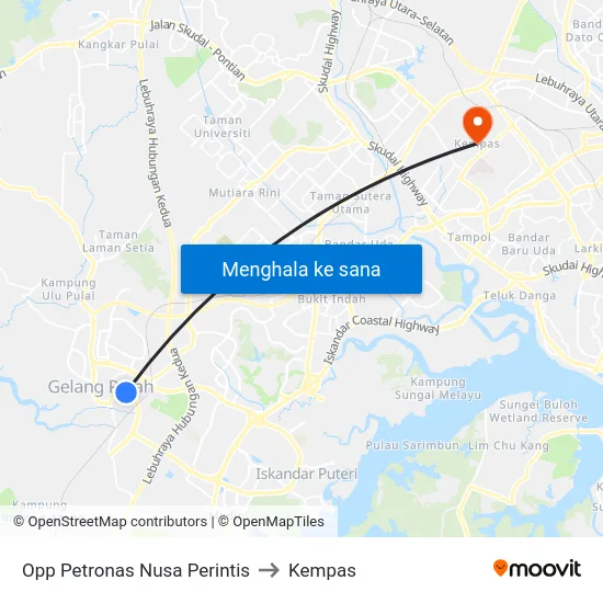 Opp Petronas Nusa Perintis to Kempas map