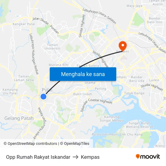 Opp Rumah Rakyat Iskandar to Kempas map