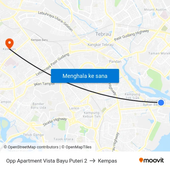 Opp Apartment Vista Bayu Puteri 2 to Kempas map