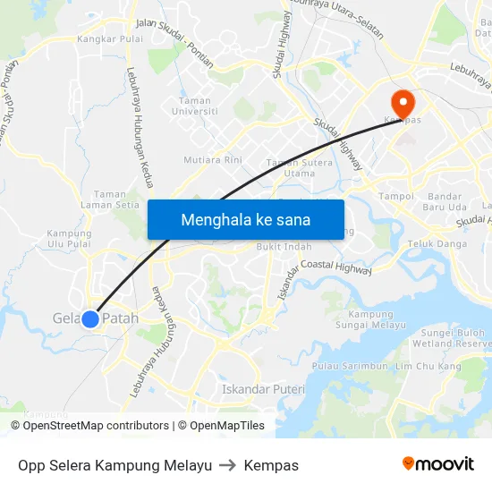 Opp Selera Kampung Melayu to Kempas map