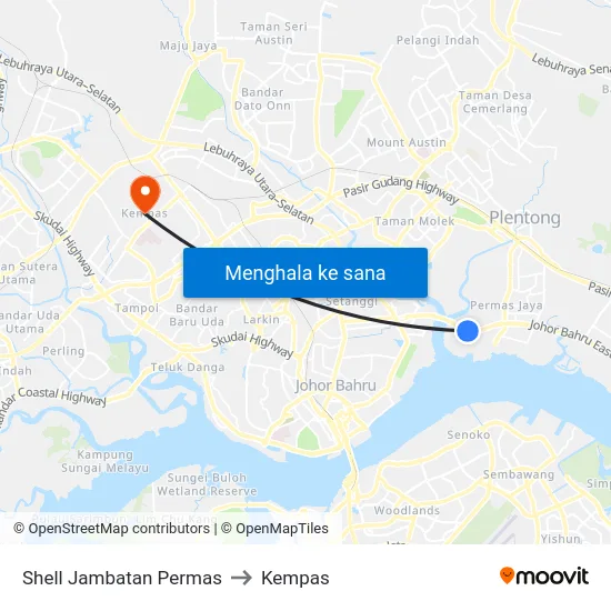 Shell Jambatan Permas to Kempas map
