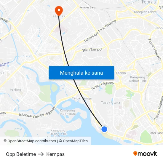 Opp Beletime to Kempas map