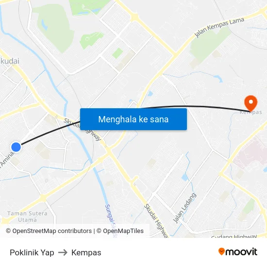 Poklinik Yap to Kempas map