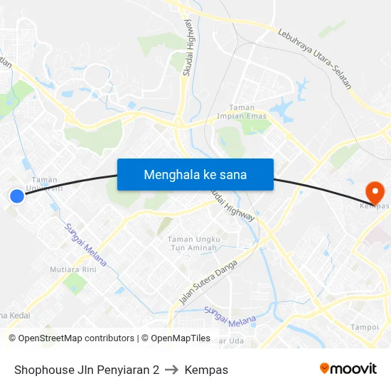 Shophouse Jln Penyiaran 2 to Kempas map