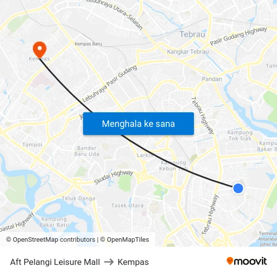 Aft Pelangi Leisure Mall to Kempas map