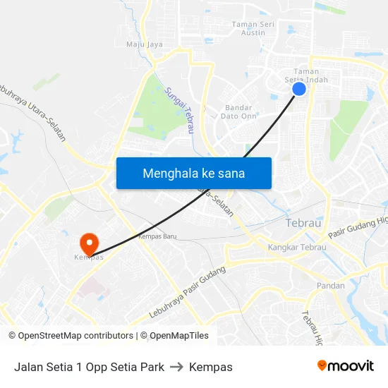 Jalan Setia 1 Opp Setia Park to Kempas map