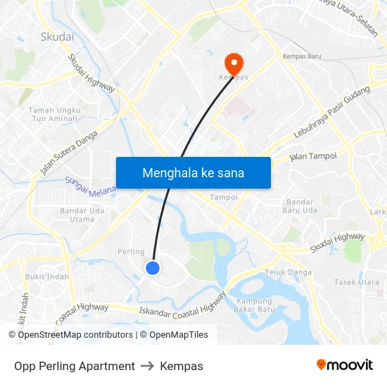 Opp Perling Apartment to Kempas map