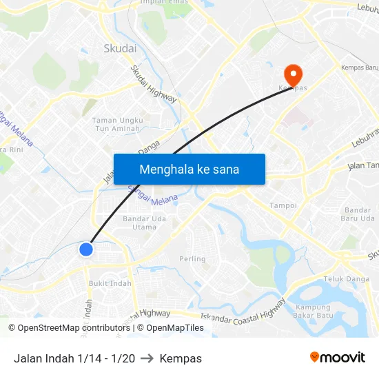 Jalan Indah 1/14 - 1/20 to Kempas map