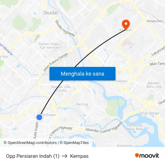 Opp Persiaran Indah (1) to Kempas map