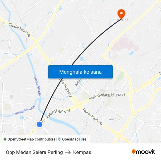 Opp Medan Selera Perling to Kempas map