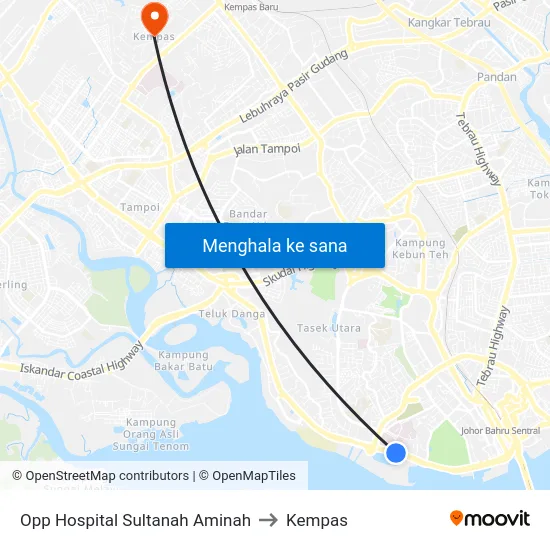 Opp Hospital Sultanah Aminah to Kempas map