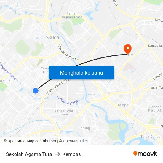 Sekolah Agama Tuta to Kempas map