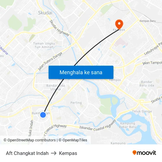 Aft Changkat Indah to Kempas map