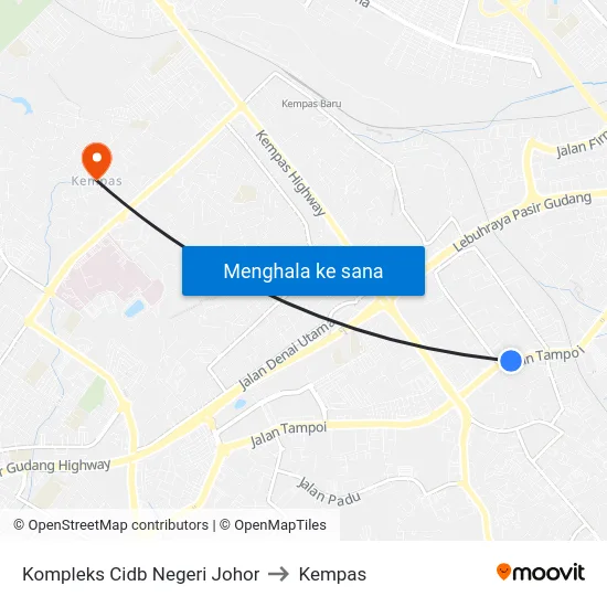 Kompleks Cidb Negeri Johor to Kempas map