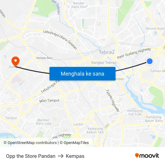 Opp the Store Pandan to Kempas map