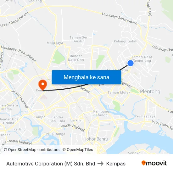 Automotive Corporation (M) Sdn. Bhd to Kempas map