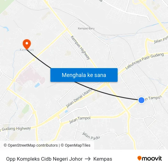Opp Kompleks Cidb Negeri Johor to Kempas map