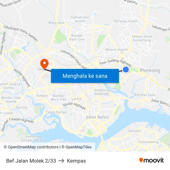 Bef Jalan Molek 2/33 to Kempas map