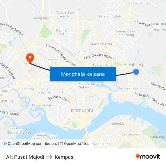 Aft Pusat Majodi to Kempas map