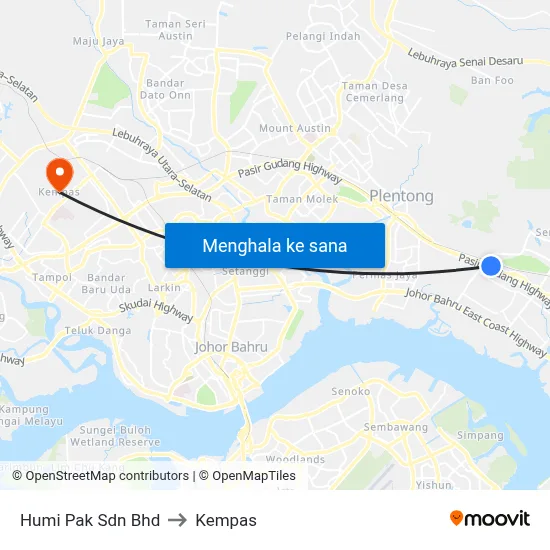 Humi Pak Sdn Bhd to Kempas map