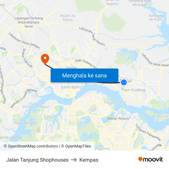 Jalan Tanjung Shophouses to Kempas map