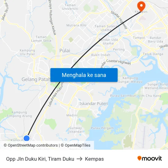 Opp Jln Duku Kiri, Tiram Duku to Kempas map