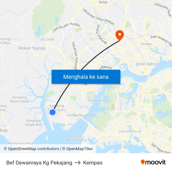 Bef Dewanraya Kg Pekajang to Kempas map