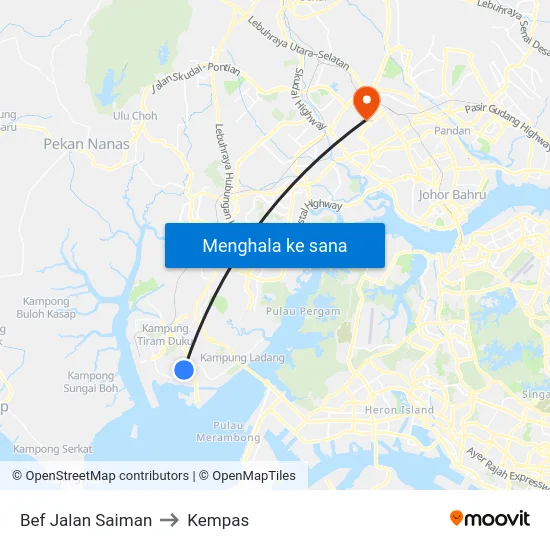 Bef Jalan Saiman to Kempas map